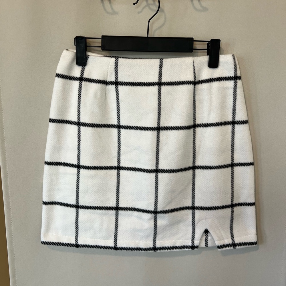 Lulu's Black and White Checkered Mini Skirt